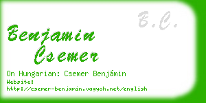 benjamin csemer business card